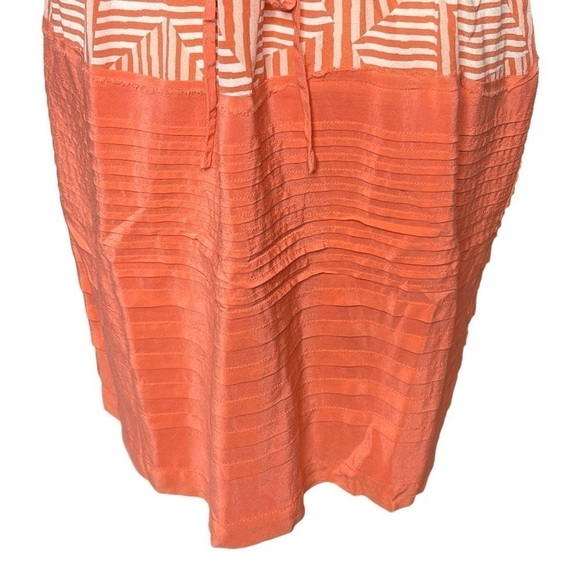 Anthropologie Greylin Silk Sleeveless Mini Dress Waist Tie Orange size Medium - Picture 6 of 10